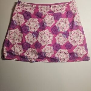 Tranquility Activewear Skort Skirt Size S Pink Geometric Floral pull on …